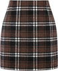 Women's High Waist Plaid Tight Pencil Wool Mini Skirt - www.Shopthatapp.com