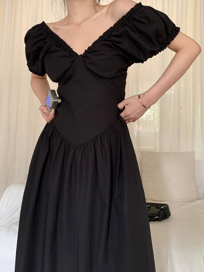 V-Back Ruched Midi Dress - www.Shopthatapp.com