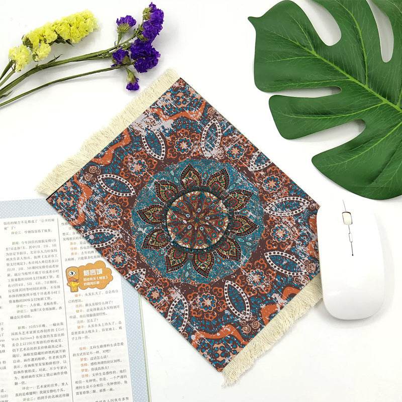Office mouse pad, Suede fringe mouse pad Hot rubber  Bohemian style - www.Shopthatapp.com