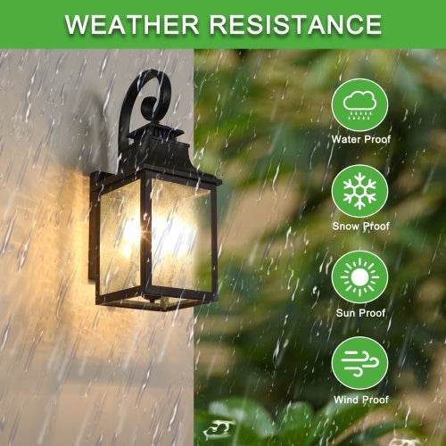 Large Outdoor Glass Wall Light Supports Many Types Of Bulbs -2 Packs - www.Shopthatapp.com