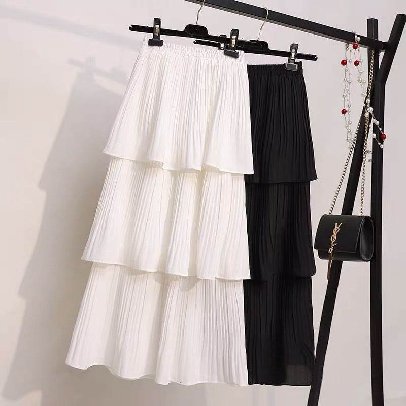 Women's Spring And Summer Chiffon layered Midi maxi Skirt - www.Shopthatapp.com