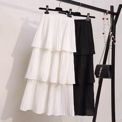 Women's Spring And Summer Chiffon layered Midi maxi Skirt - www.Shopthatapp.com