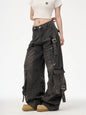 Distressed Washed Oversized Baggy Cargo Jeans Pant - www.Shopthatapp.com