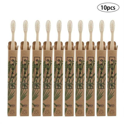 10pcs  Bamboo toothbrushes - www.Shopthatapp.com