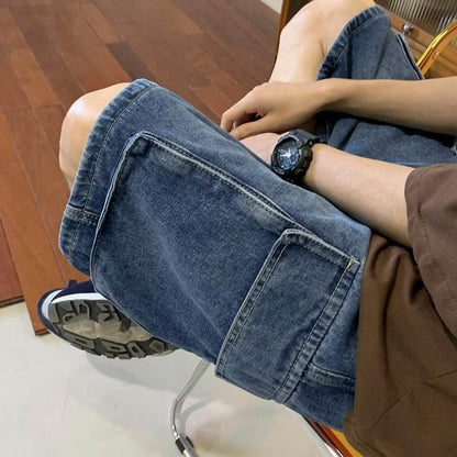 Baggy Denim Cargo Shorts For Men Jeans - Fashion Work Clothes - www.Shopthatapp.com