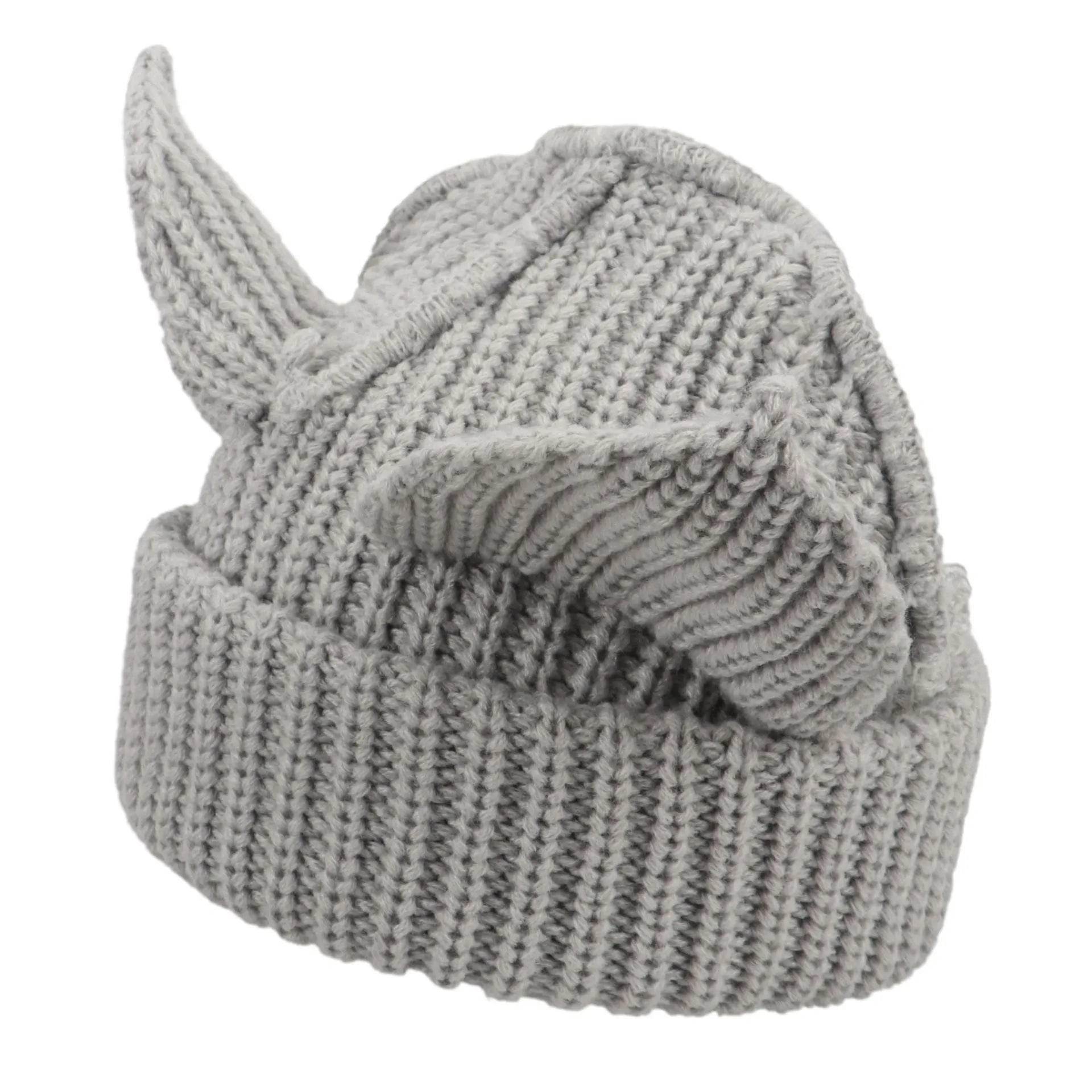Devil Ears Thickened All Acrylic Knitted Beanie Hat - www.Shopthatapp.com