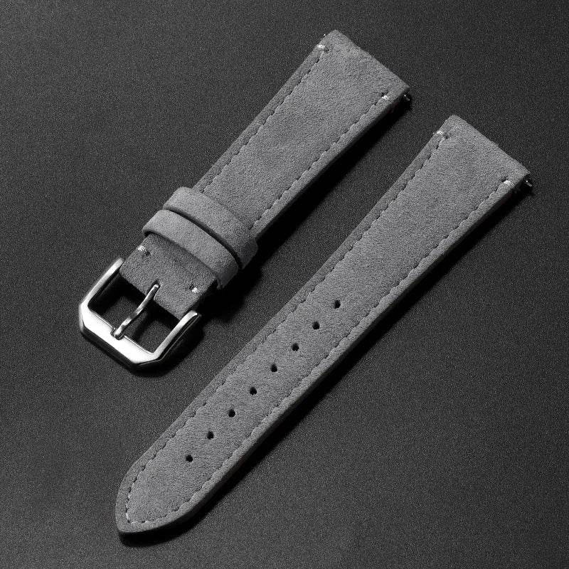 Suede Leather Strap Quick Release Watch Band - www.Shopthatapp.com