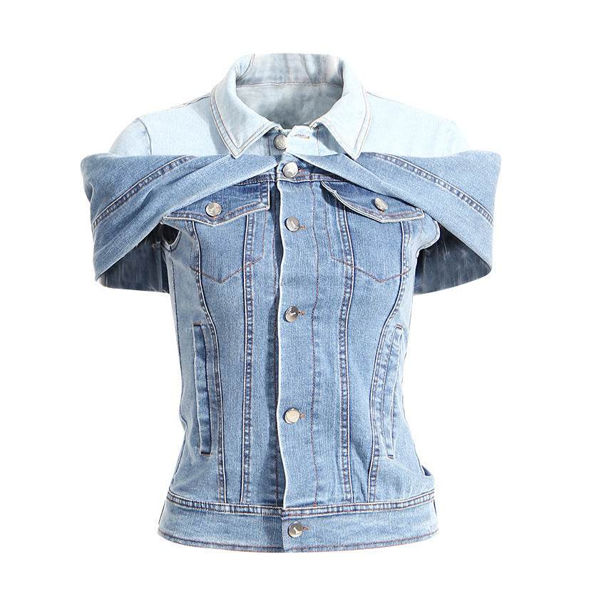 Sweet Cool Bandage Dress Shirt Slimming Denim jeans Shirt women - www.Shopthatapp.com