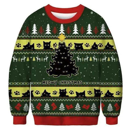 Ugly Christmas Sweater Santa Elf Couple Sweatshirt - www.Shopthatapp.com