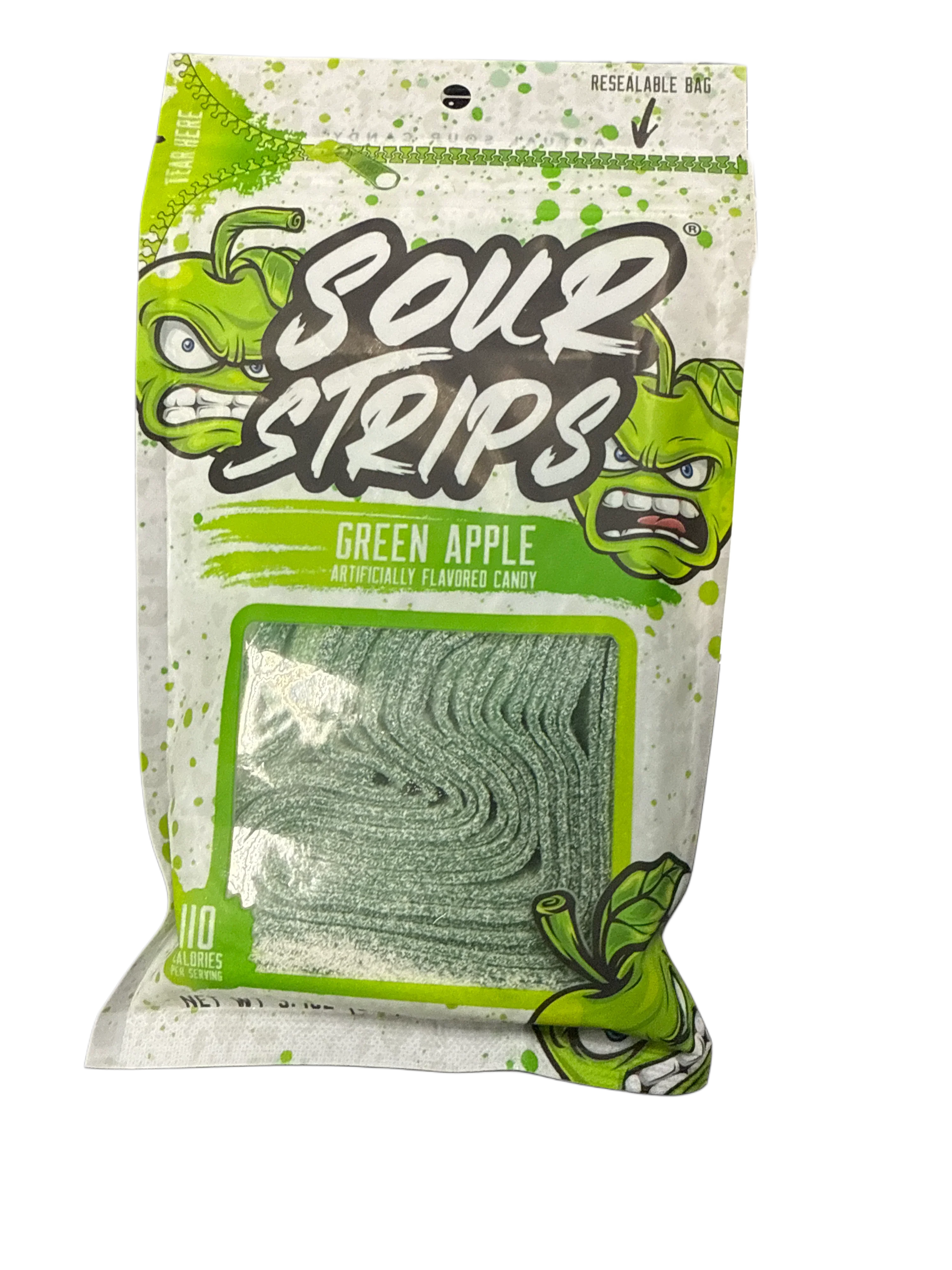 Sour Strips Green Apple Candy Bag 3.40OZ - U.S Edition - www.Shopthatapp.com