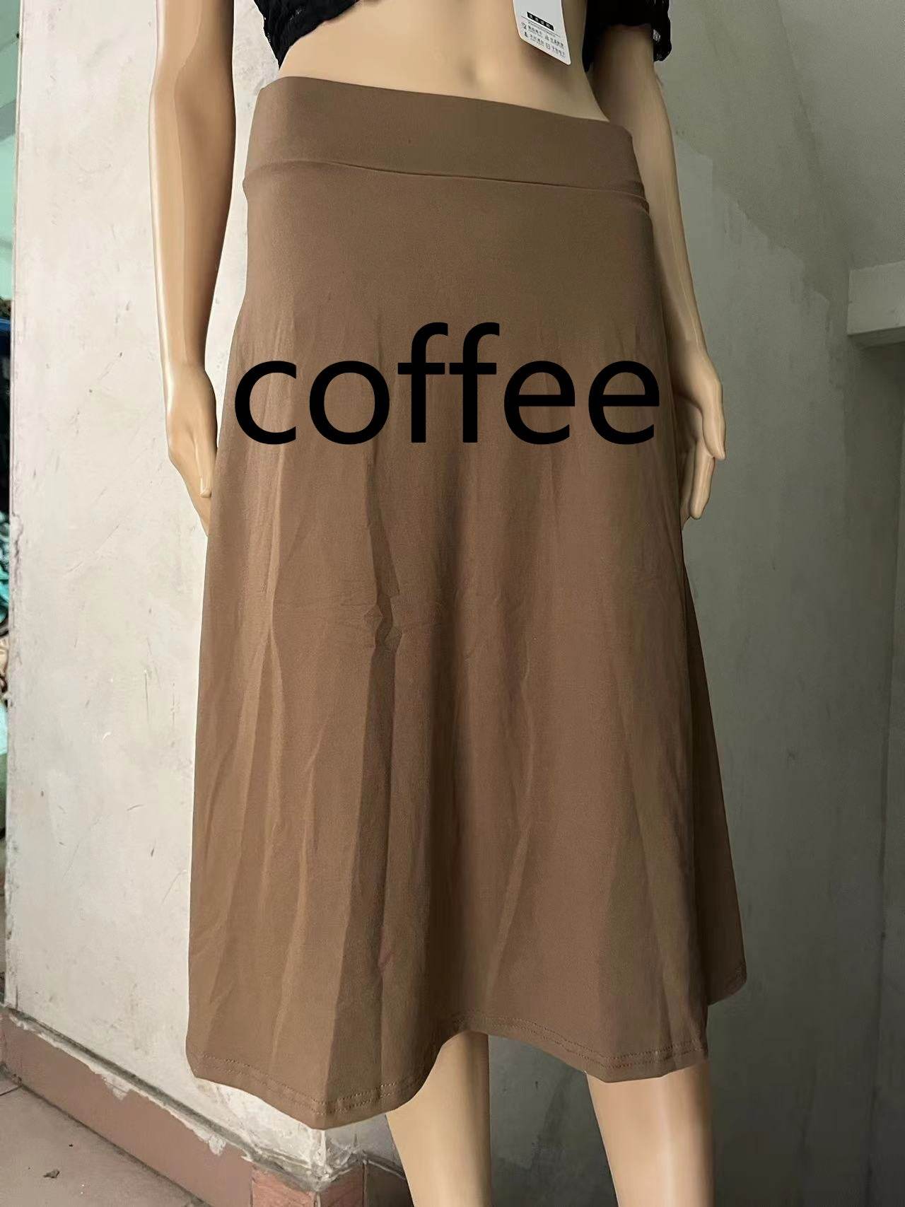 Women's casual High Waist flared Midi Skirt - www.Shopthatapp.com
