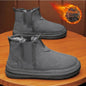 Winter Fleece Snow Boots Round-toed Flat Shoes Casual Warm Sports Shoes Men Ankle Boot - www.Shopthatapp.com