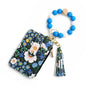 Women's Flora Print Tassel Leather Card Holder Wallet - www.Shopthatapp.com