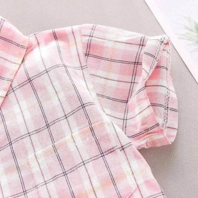 Children's Striped Shirt Denim Shorts Two-piece Set - www.Shopthatapp.com