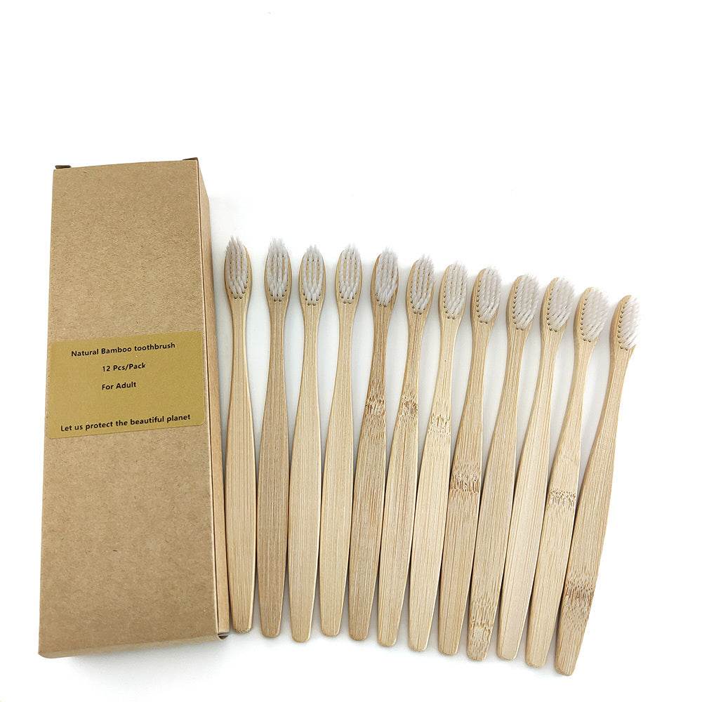 Eco friendly 12 Bamboo toothbrushes - www.Shopthatapp.com