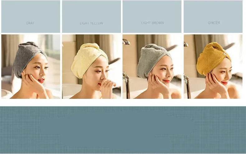 Women's Microfiber Hair Dryer Cap Absorbent Hair Towel. - www.Shopthatapp.com