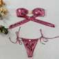 Tube Top Split Bikini Blue Glossy Gold Starfish Female - www.Shopthatapp.com