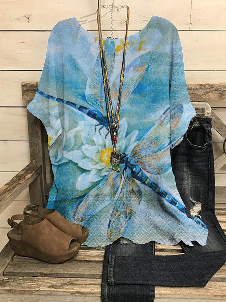 Summer Loose blouse Round Neck Short Sleeve Cotton And Linen Top For Women - www.Shopthatapp.com