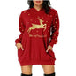 Christmas hot sale printed mid-length pocket hooded long-sleeved sweater - www.Shopthatapp.com
