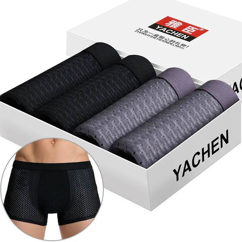 Yachen Silky mesh Breathable boxer briefs underwear men - www.Shopthatapp.com