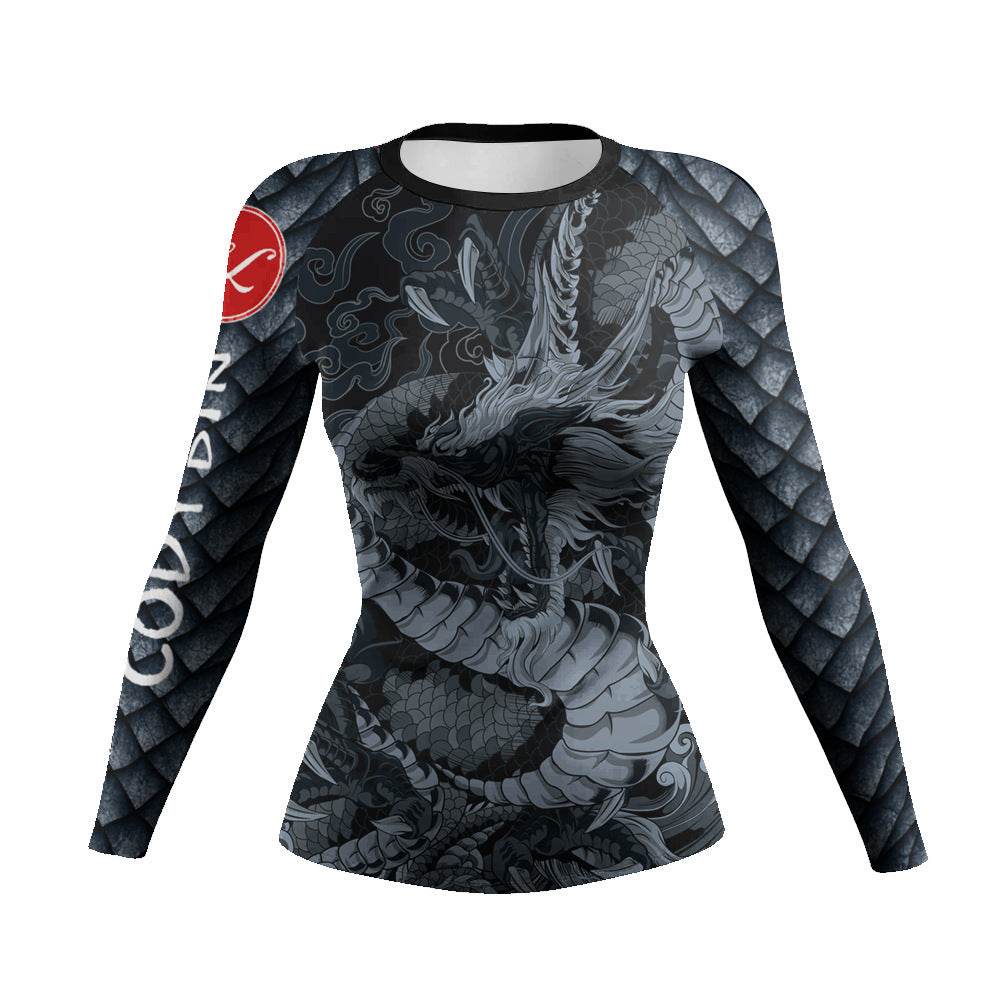 Printed Slim Fit Long Sleeve Workout Tops for Women - www.Shopthatapp.com
