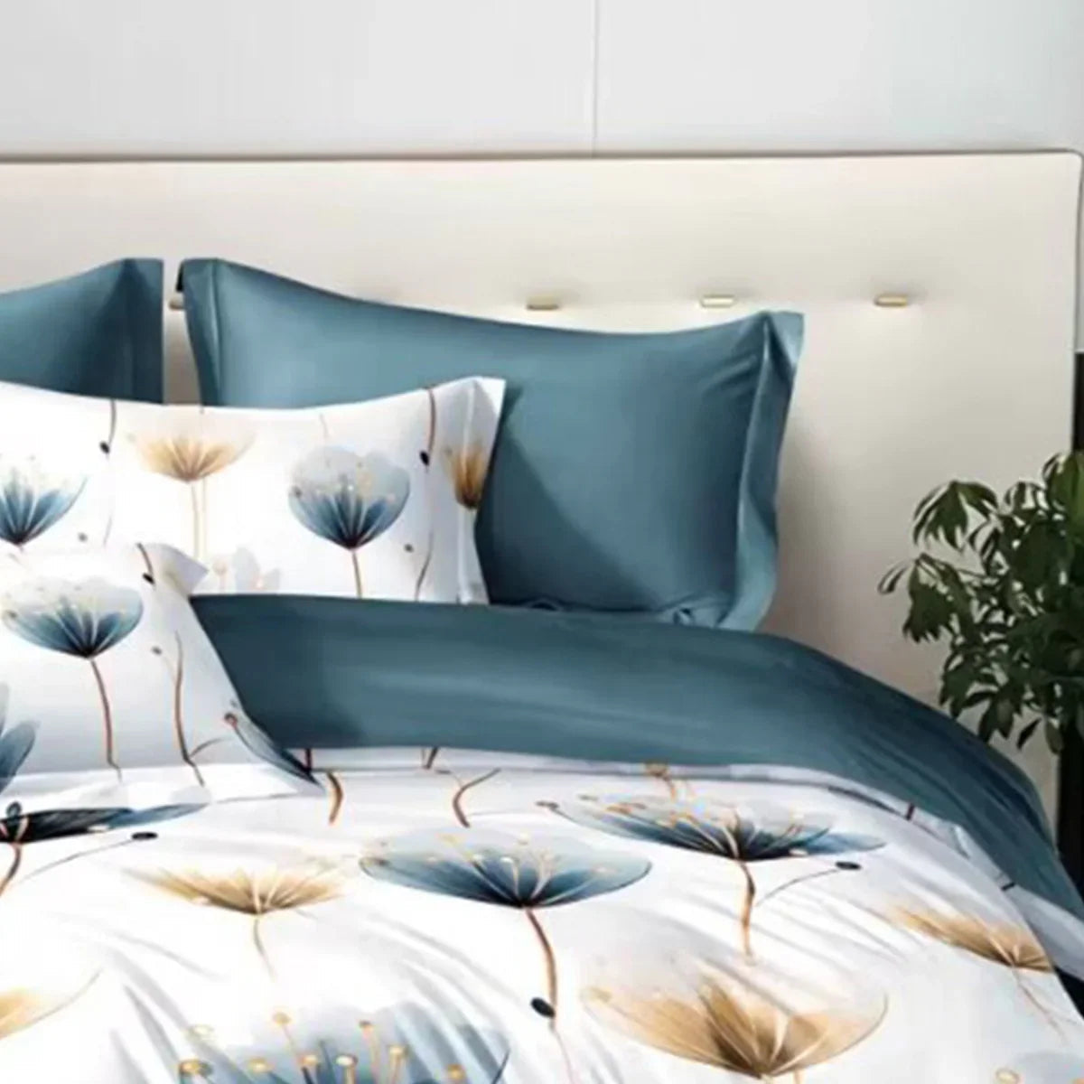 3-piece Set Of Simple And Fresh Blue And White Floral Duvet Cover, Polyester Bedroom Decoration Bedding Set Twin Full Queen King Size - www.Shopthatapp.com
