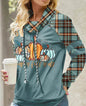 New Fashion Women's Pile Collar Printed Hoodie Pullover Top - www.Shopthatapp.com