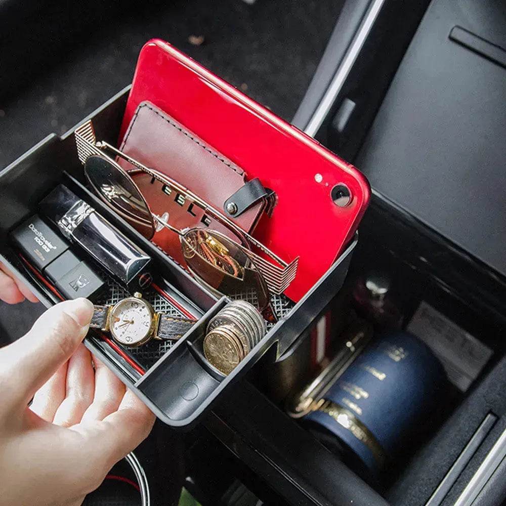 Tesla y center console organizer - www.Shopthatapp.com