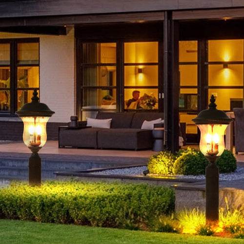 Vintage Outdoor Light Pole Lights, Waterproof Garden Patio Lights, Walkway & Driveway Lighting - One Piece No Bulb - www.Shopthatapp.com