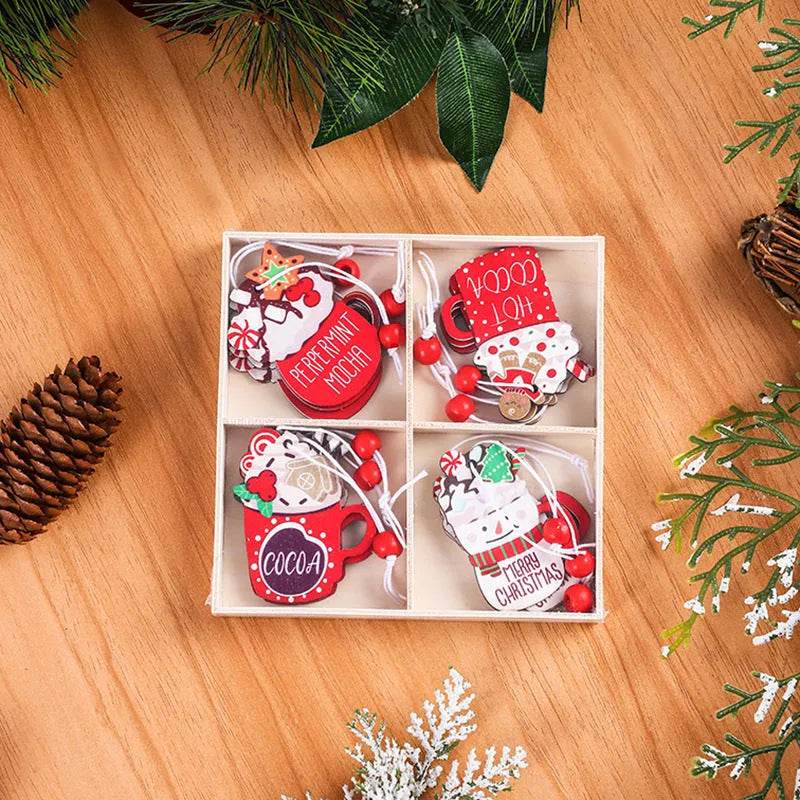 Wooden Gingerbread Man Christmas Decorations Box Pendant - www.Shopthatapp.com