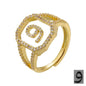 Fashion Micro Inlaid Zircon Arab Letters Ring for women