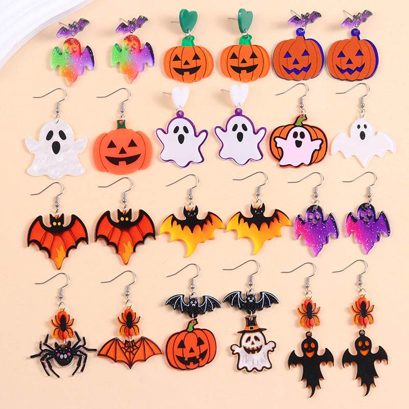 European And American Halloween Series Acrylic Earrings Color - www.Shopthatapp.com