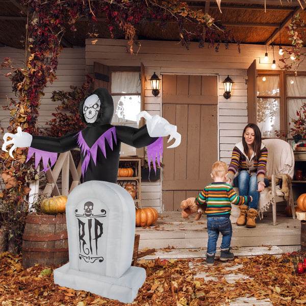 Grim Reaper And Grave, Halloween Inflatable Decoration 12V - www.Shopthatapp.com