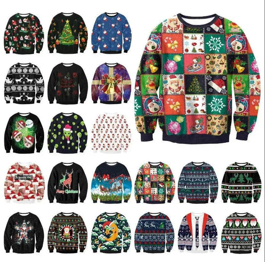 UGLY CHRISTMAS SWEATER Vacation Santa Elf Funny Womens Men Sweaters Tops Autumn Winter Clothing - www.Shopthatapp.com