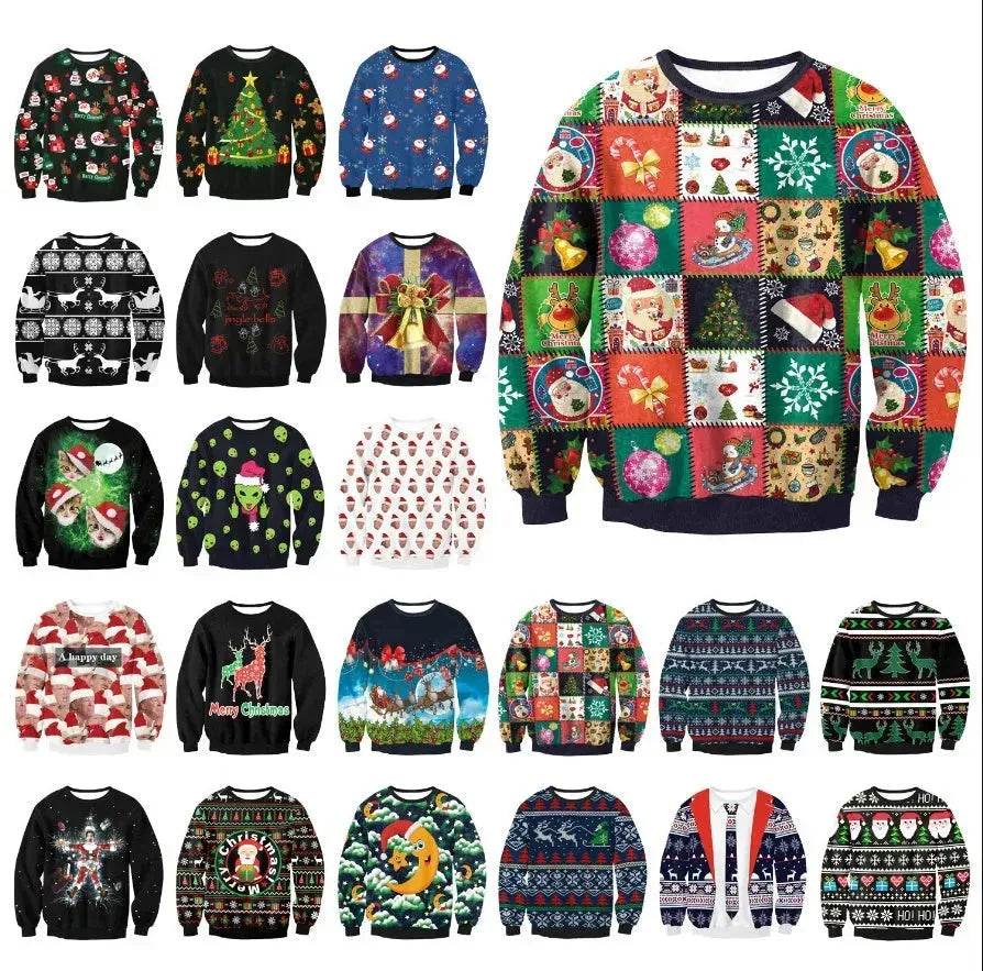 UGLY CHRISTMAS SWEATER Vacation Santa Elf Funny Womens Men Sweaters Tops Autumn Winter Clothing - www.Shopthatapp.com
