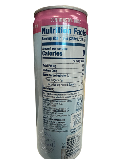 Clearly Canadian Zero Sugar  Country Raspberry Flavour 355ML - Canadian Edition - www.Shopthatapp.com