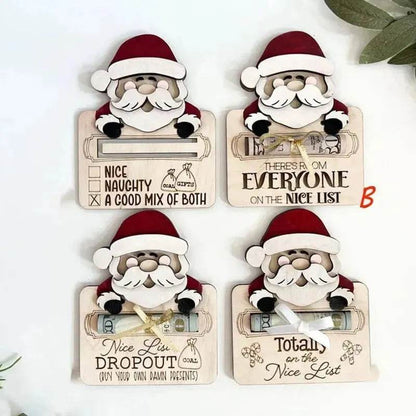 Wooden Cute Santa Claus Cash And Gifts Card Clamp Creative Christmas Decoration Ornaments - www.Shopthatapp.com