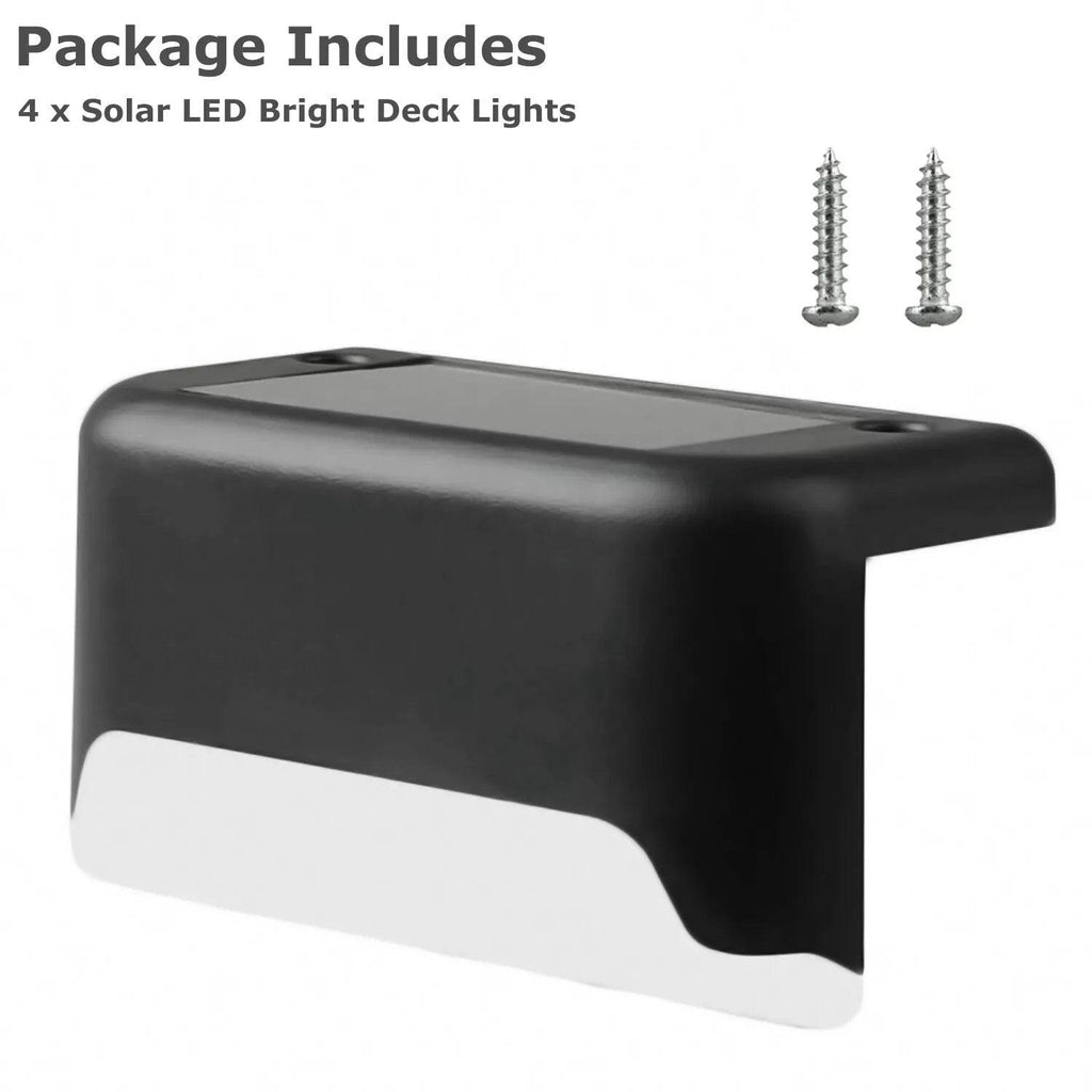 4 Solar LED Bright Deck Lights Outdoor Garden Patio Railing Decks Path Lighting Outdoor Garden Light Deck Lamp Solar Stairs Light - www.Shopthatapp.com