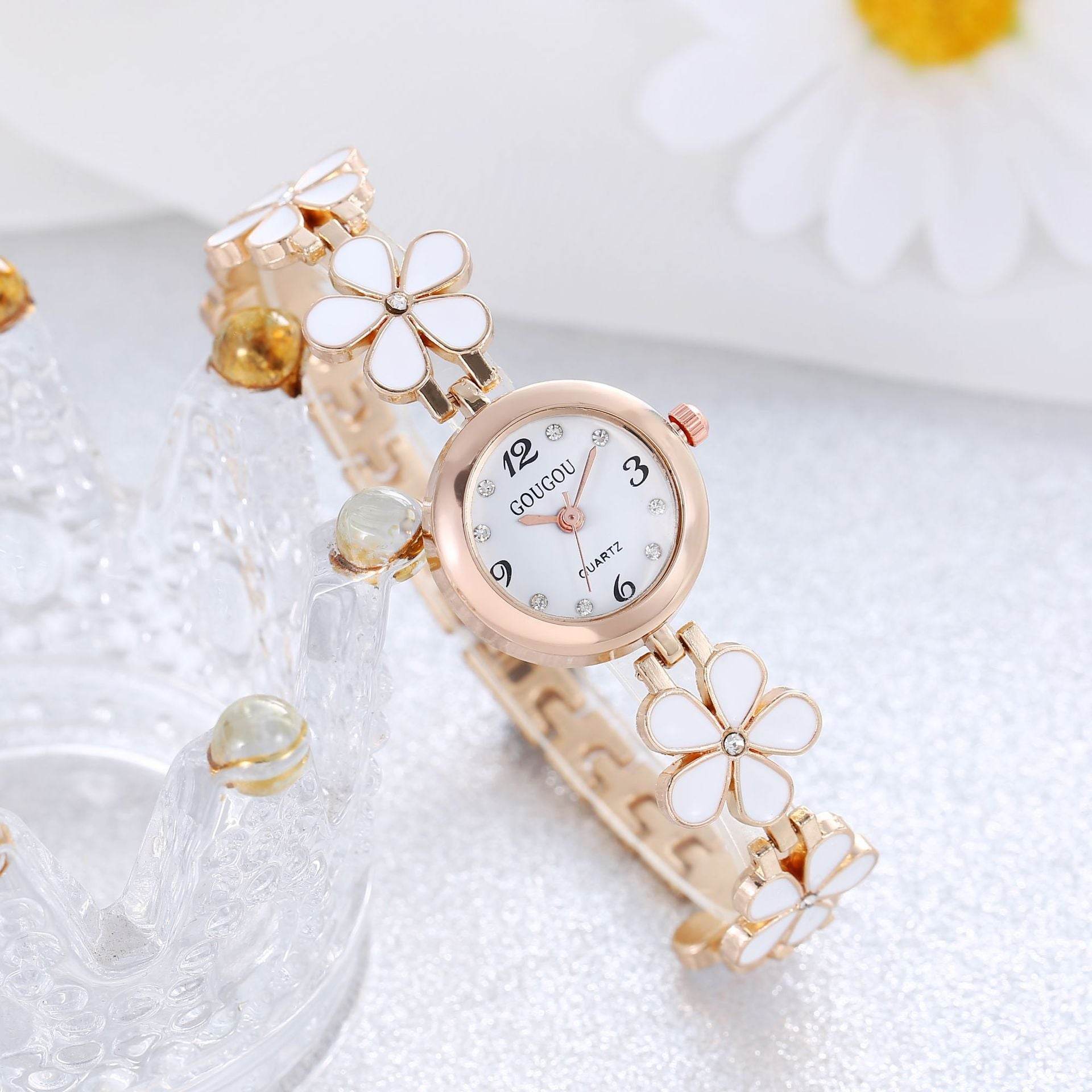 Women's Bracelet Watch Flower Disk Two-piece Bracelet Set - www.Shopthatapp.com