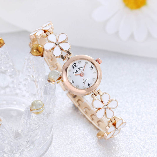 Women's Bracelet Watch Flower Disk Two-piece Bracelet Set - www.Shopthatapp.com