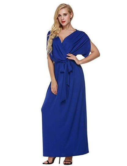 4XL Big Size Dress Elegant Women Long wrap Dresses Summer Dresses - www.Shopthatapp.com
