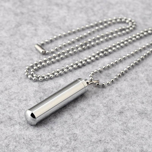 Silver Ball Chain Pendant Necklace for men