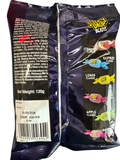 Juicy Drop Blasts Chews Filled With Sour Powder 120G - U.K Edition - www.Shopthatapp.com