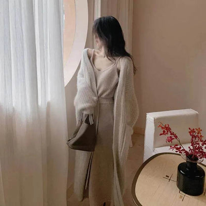 New Style Women Autumn Winter Fleece Long Kimono Sweater Jacket coat - www.Shopthatapp.com