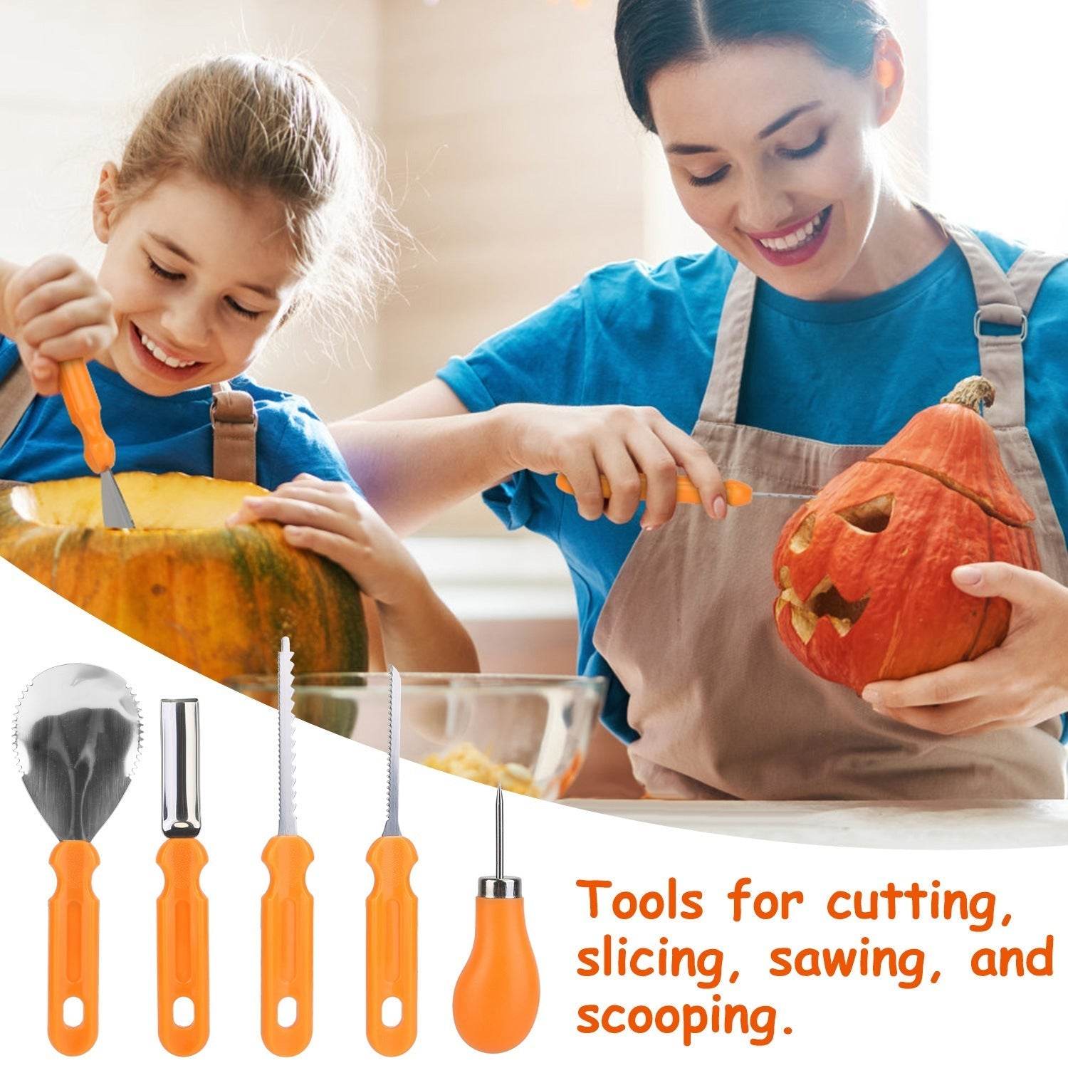13Pcs Halloween Pumpkin Carving Kit Stainless Steel Carving Kit Pumpkin Sculpting Cutting Kit Halloween Decorative Tools - www.Shopthatapp.com