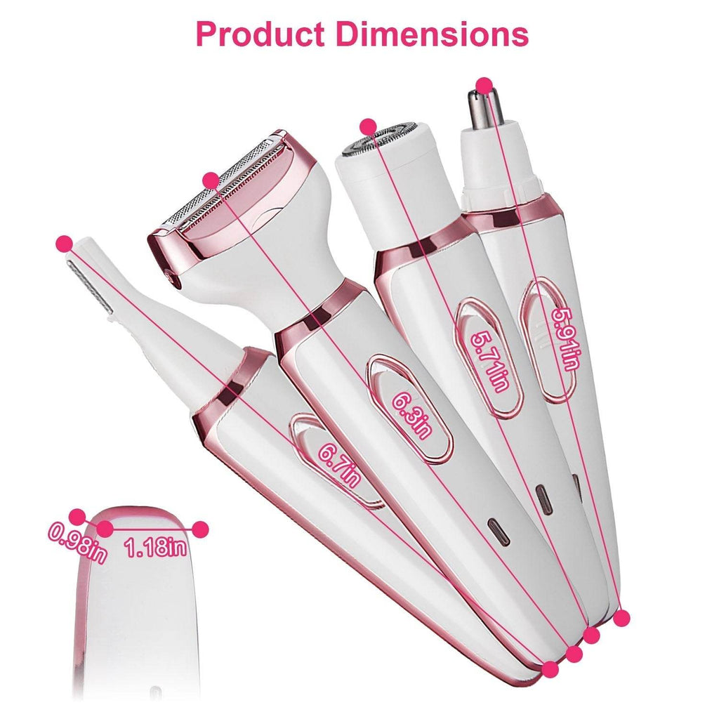 4 in 1 Painless Women Electric Hair Shaver trimmer for women - www.Shopthatapp.com