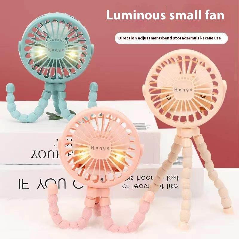USB Powered summer heat Handheld fan with stand and Night light - www.Shopthatapp.com