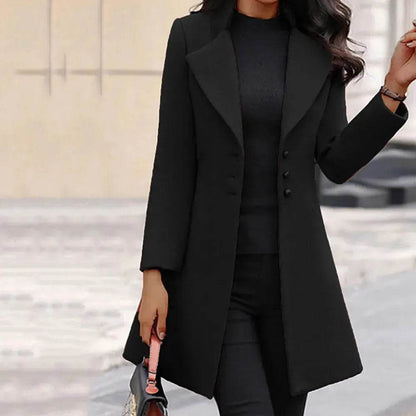 Winter Single-Breasted Slim-Fit Lapel Coat business office work coat for women - www.Shopthatapp.com