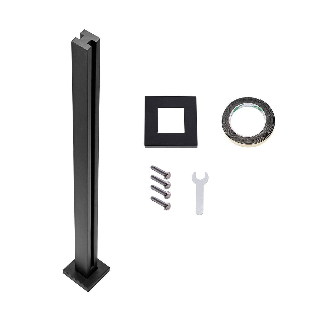 Thickness Tempered Glass, 304 Stainless Steel Glass Mounting Clamp, Glass Shelf Bracket For Balcony, Garden, Deck, Stair, Black - www.Shopthatapp.com