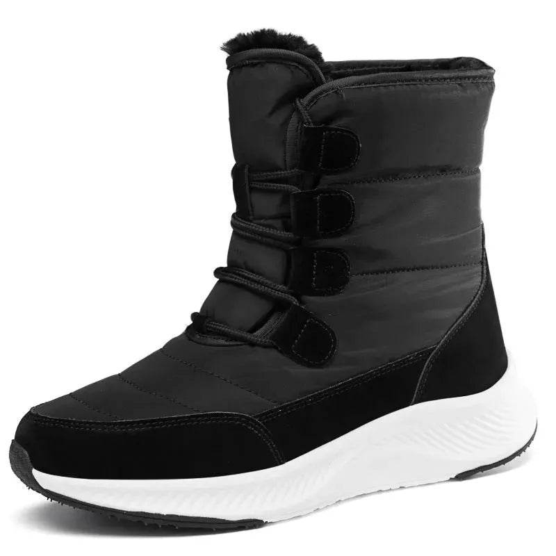Winter Waterproof Snow Boots Women's Mid-calf Front Zipper - www.Shopthatapp.com